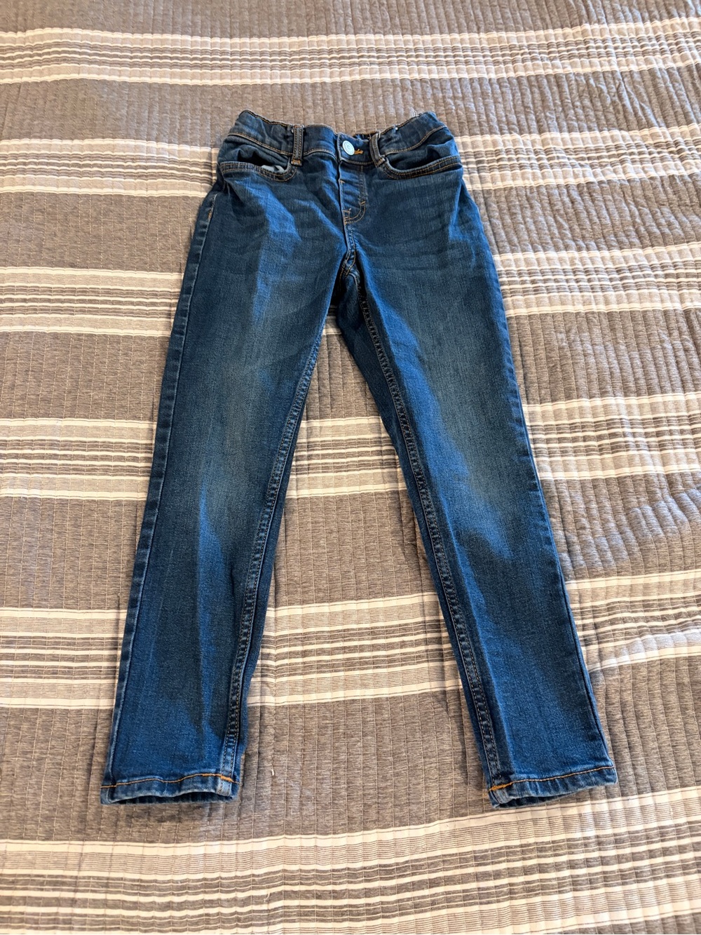 Classic Dark Blue Boys Size 7 Jeans - Slim Fit